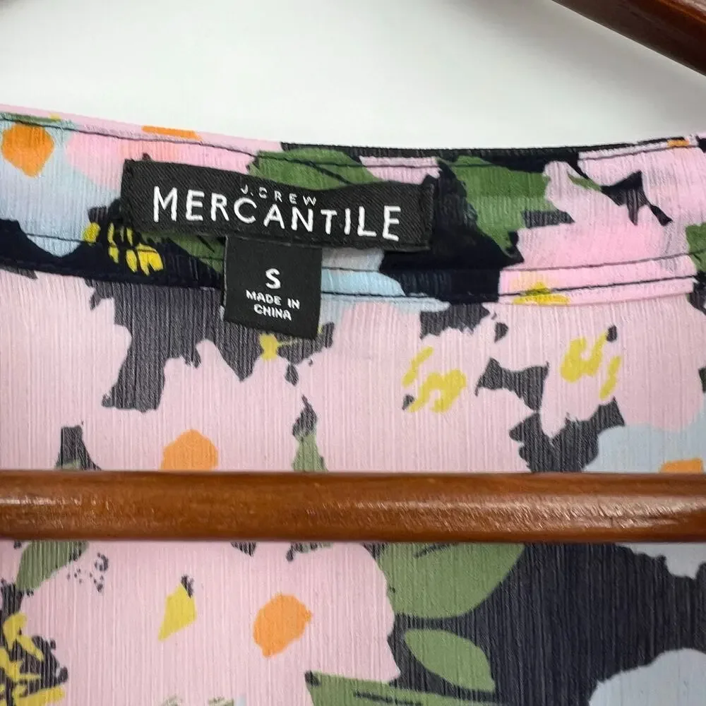 J Crew Mercantile Drapey Tie Front Dress In French Floral Chiffon size small